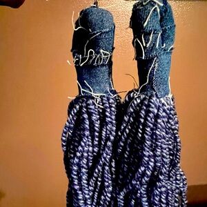 Large Denium tassel earrings